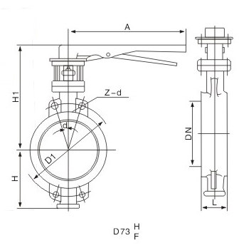 D73H手柄對(duì)夾式彈性密封蝶閥